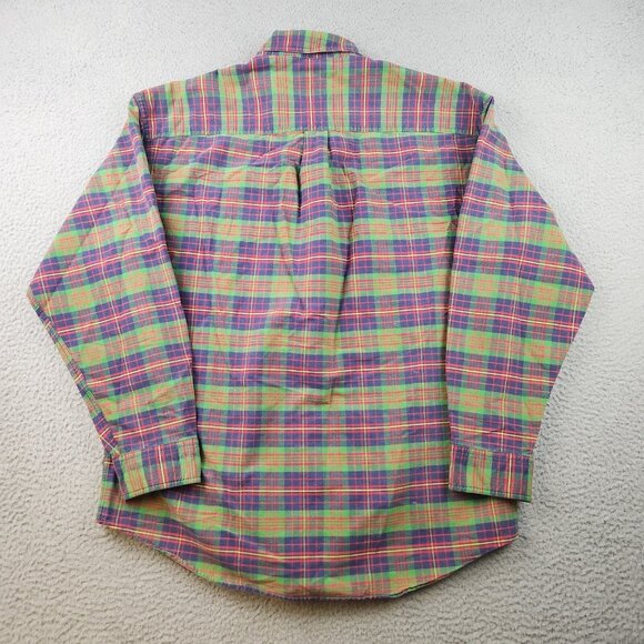 GAP Button Shirt Men's Extra Large Cabincore Cotton Green Red Blue Plaid Preppy - Picture 2 of 9